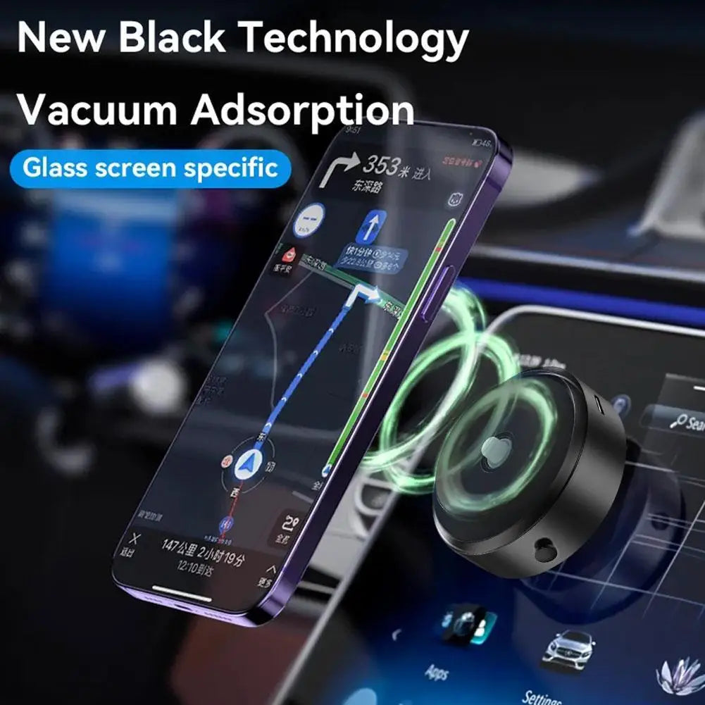 "360° Rotating Magnetic Phone Holder – Universal Car Mount with Double-Sided Vacuum Adsorption