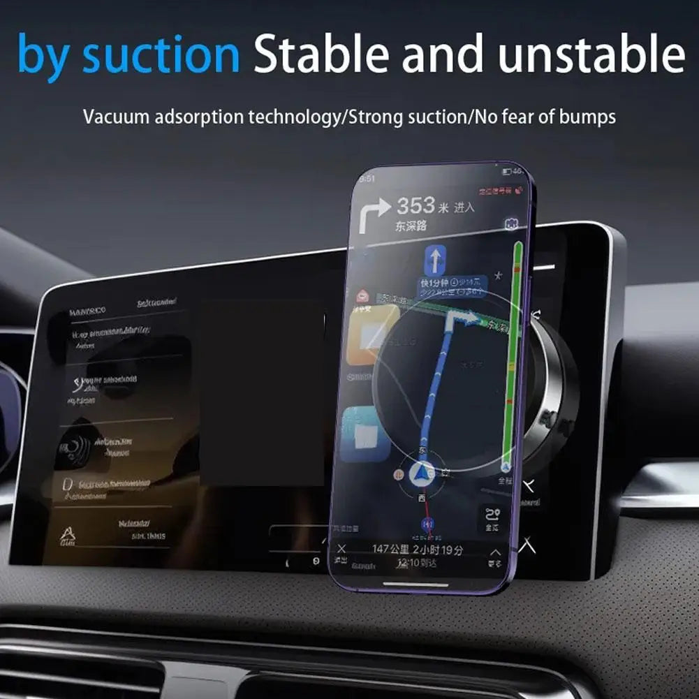 "360° Rotating Magnetic Phone Holder – Universal Car Mount with Double-Sided Vacuum Adsorption